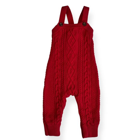 Hanna Andersson Other - Hanna Andersson Red Baby Knit Overalls 70cm